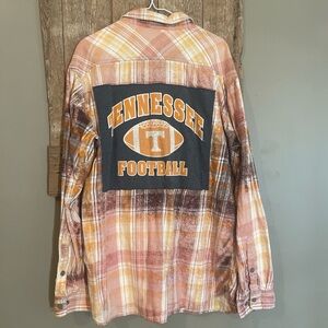 Tennessee Football Plaid Shirt - Orange and Brown